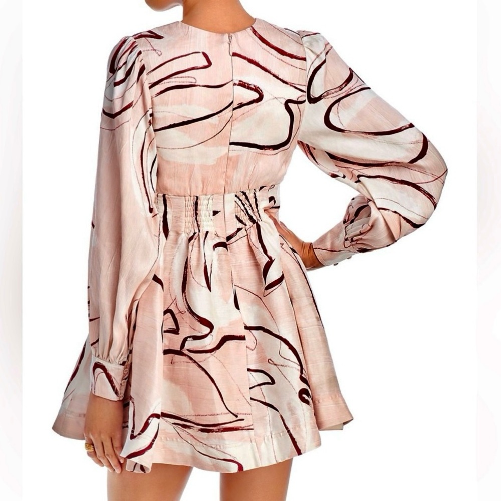 🌺🎉HP🎉🌺 NWT Aje Amelia Plunge Mini Dress Whimsical Dove - Picture 7 of 16